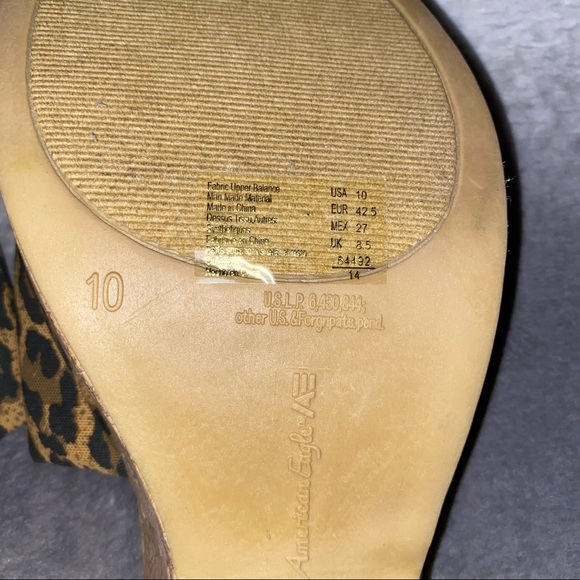 American Eagle Cheetah Stretch Cork Slip On Sandal - Picture 8 of 11